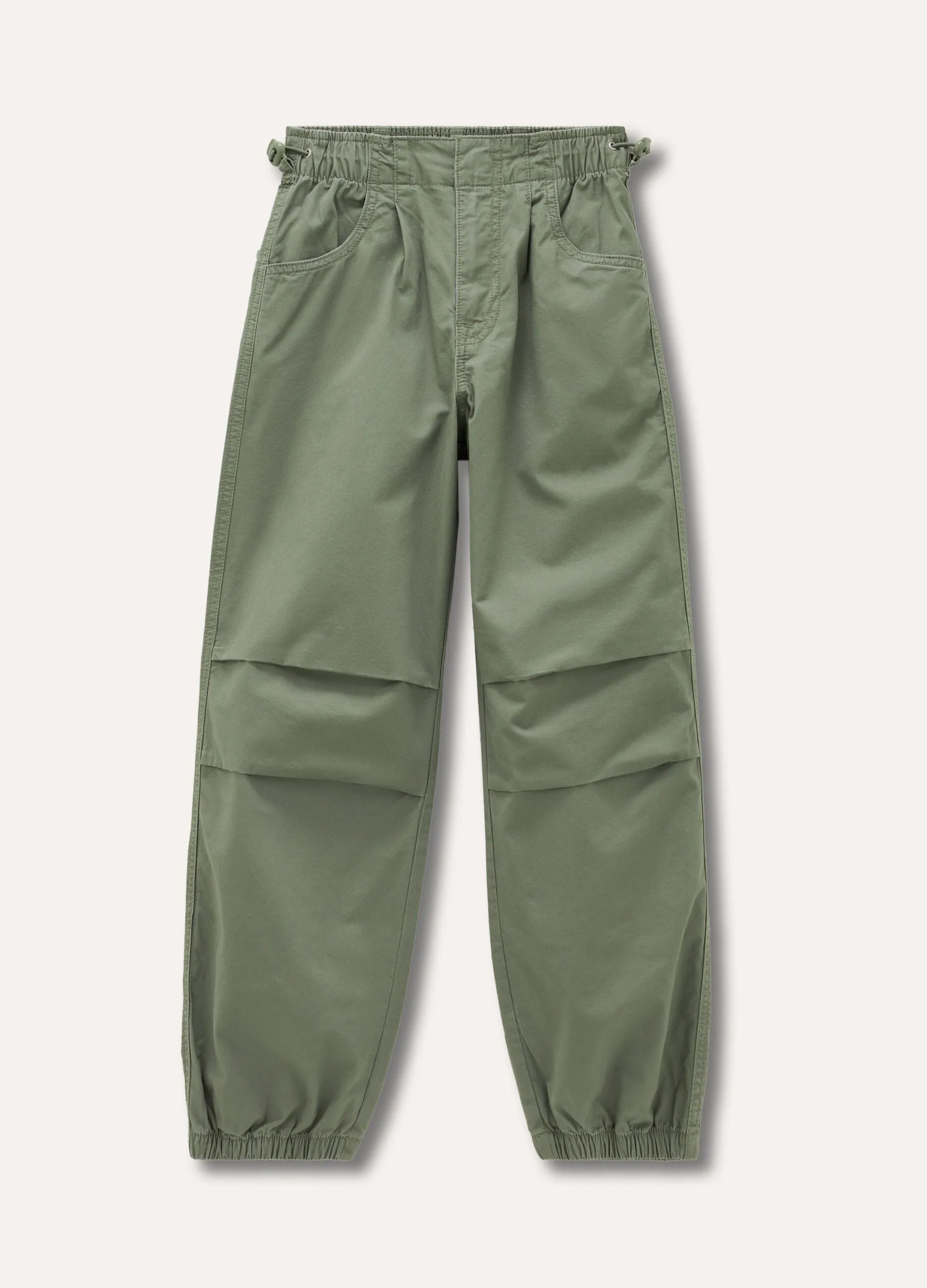 Pantaloni parachute in puro cotone ragazza