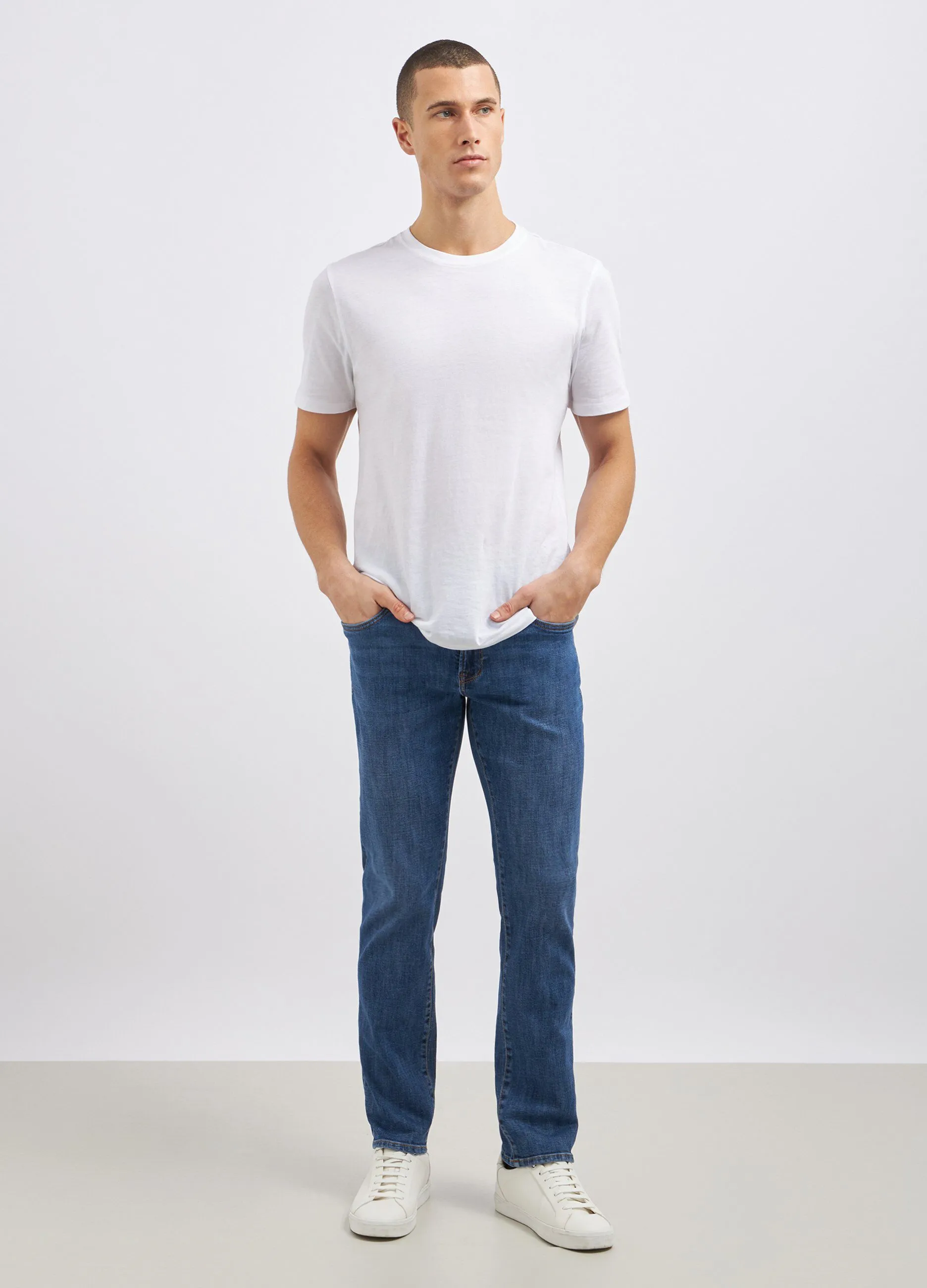 Pantaloni regular fit in denim uomo