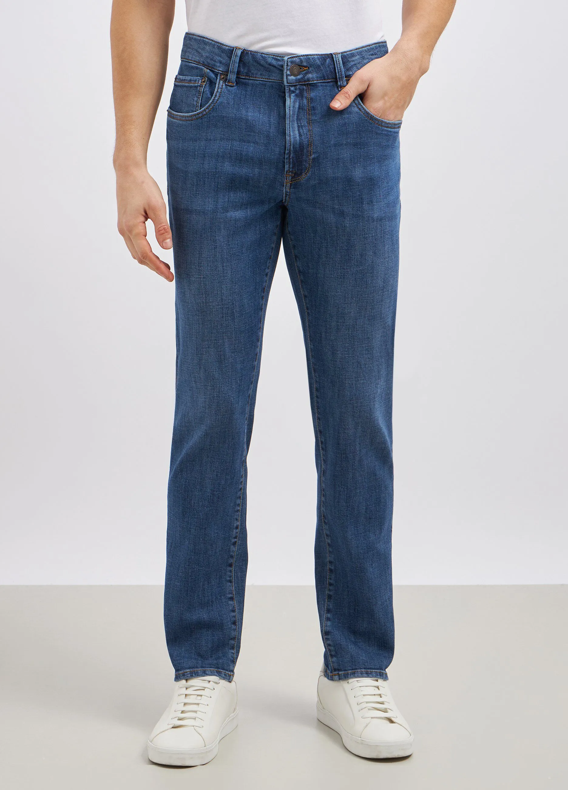 Pantaloni regular fit in denim uomo