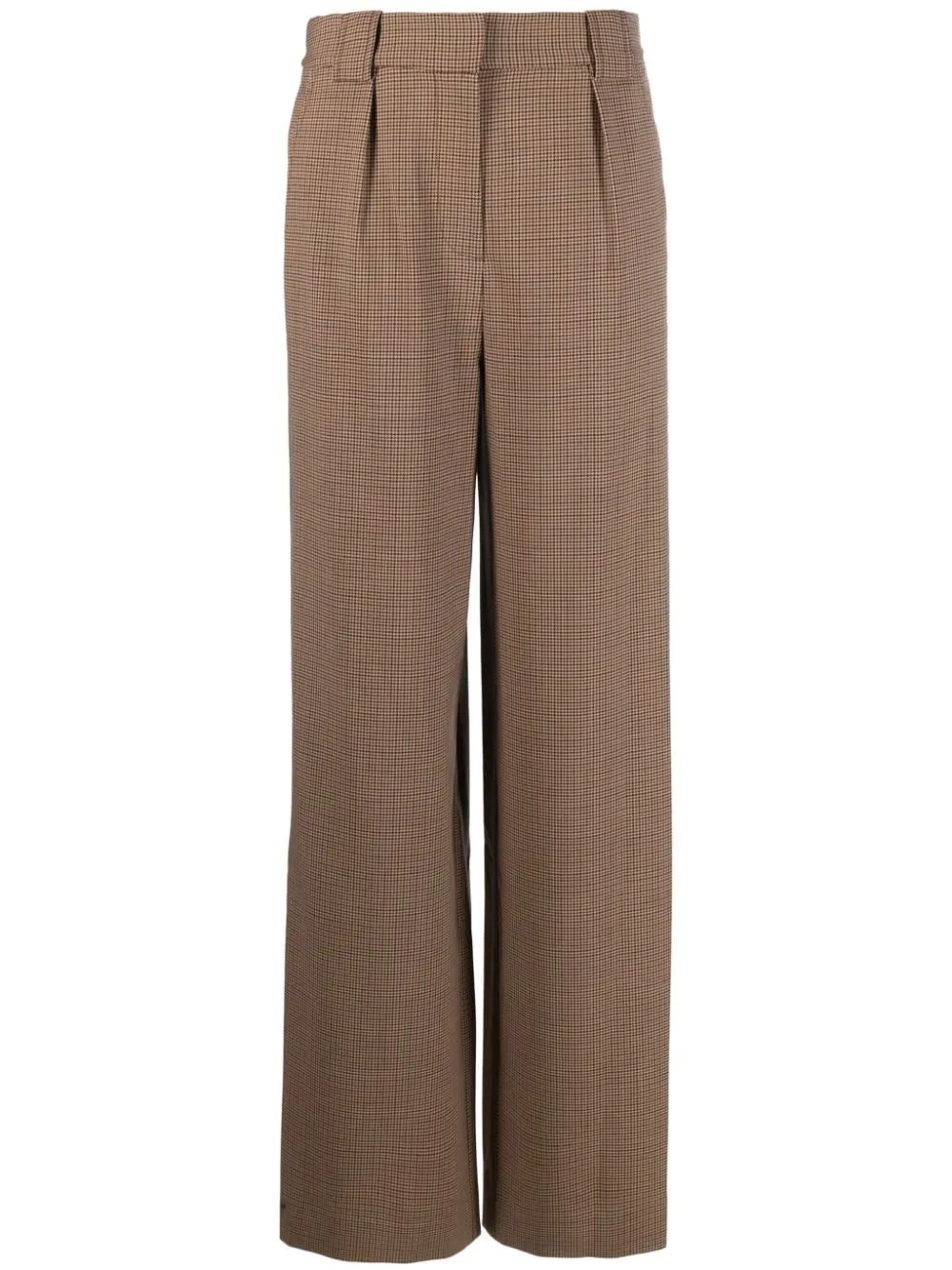 Pantaloni sartoriali a quadri in marrone - donna