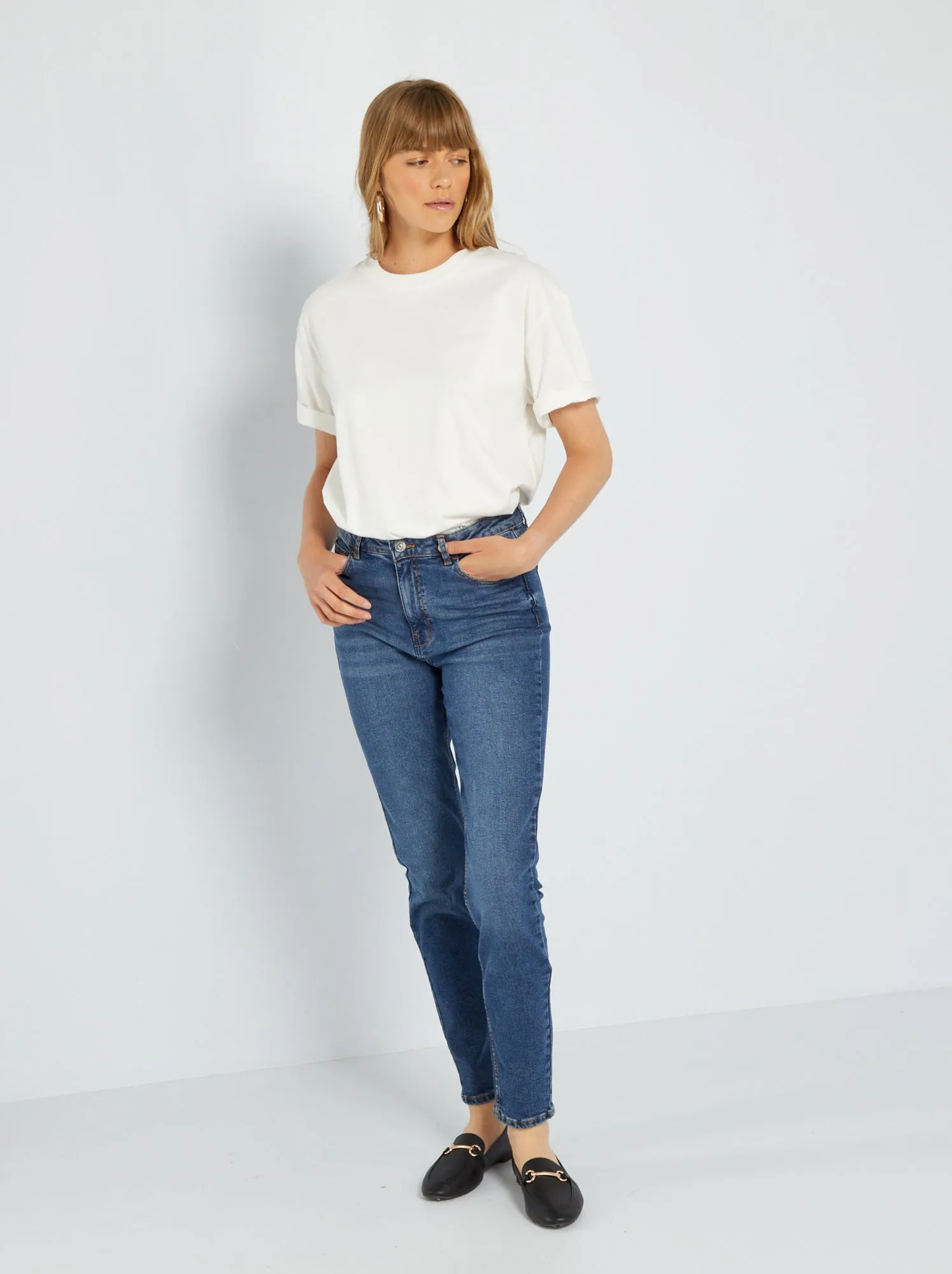 Pantaloni slim in denim L34 - BLU