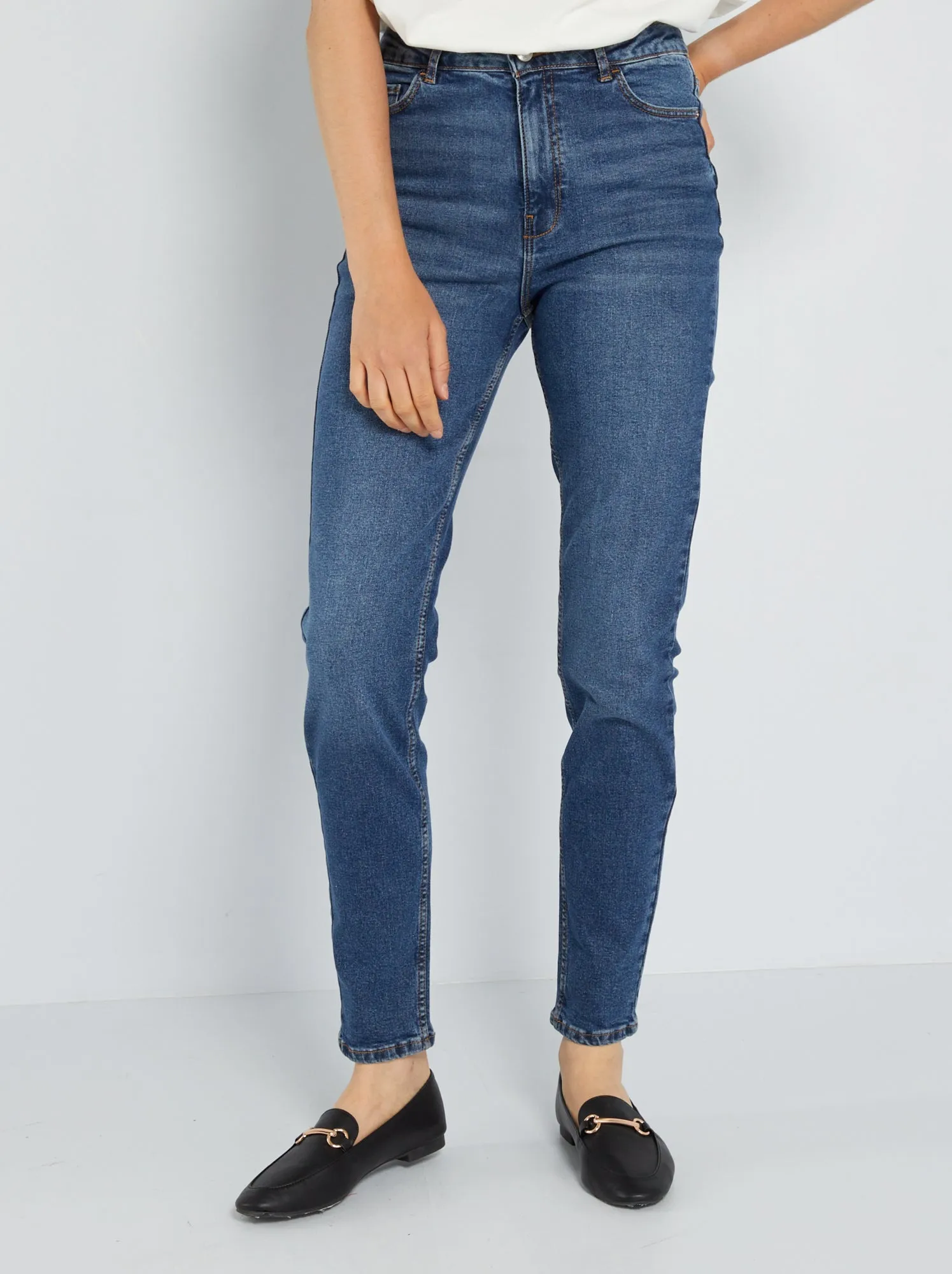 Pantaloni slim in denim L34 - BLU