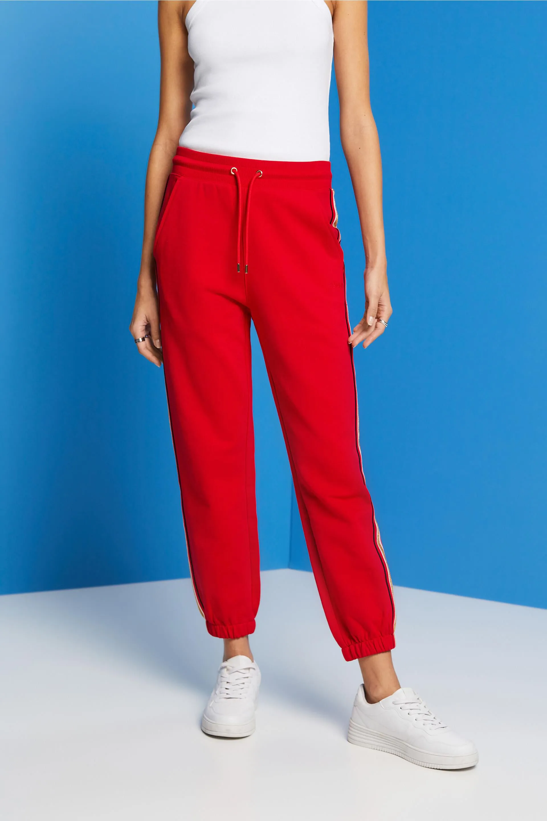 Pantaloni sportivi a righe in cotone