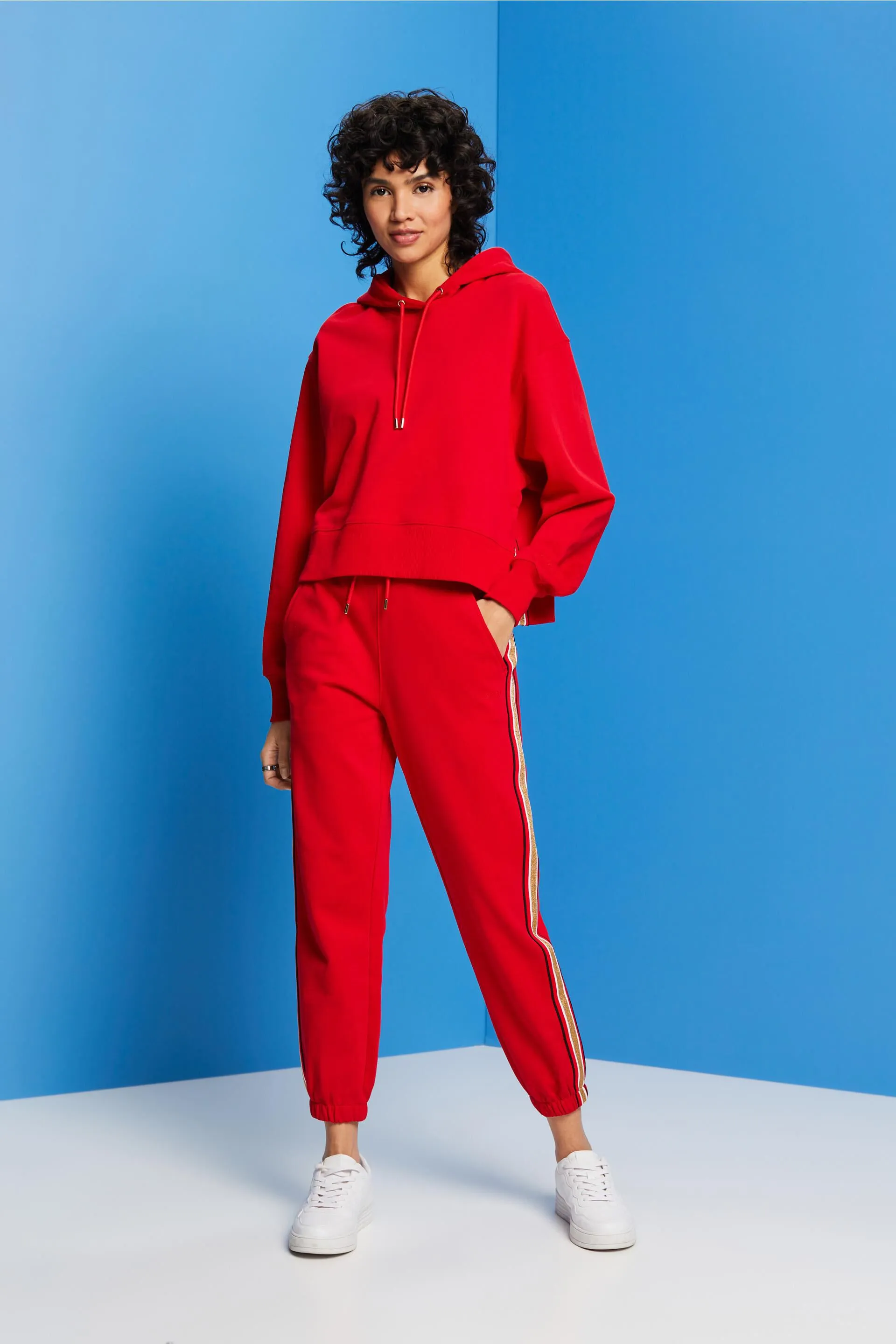 Pantaloni sportivi a righe in cotone