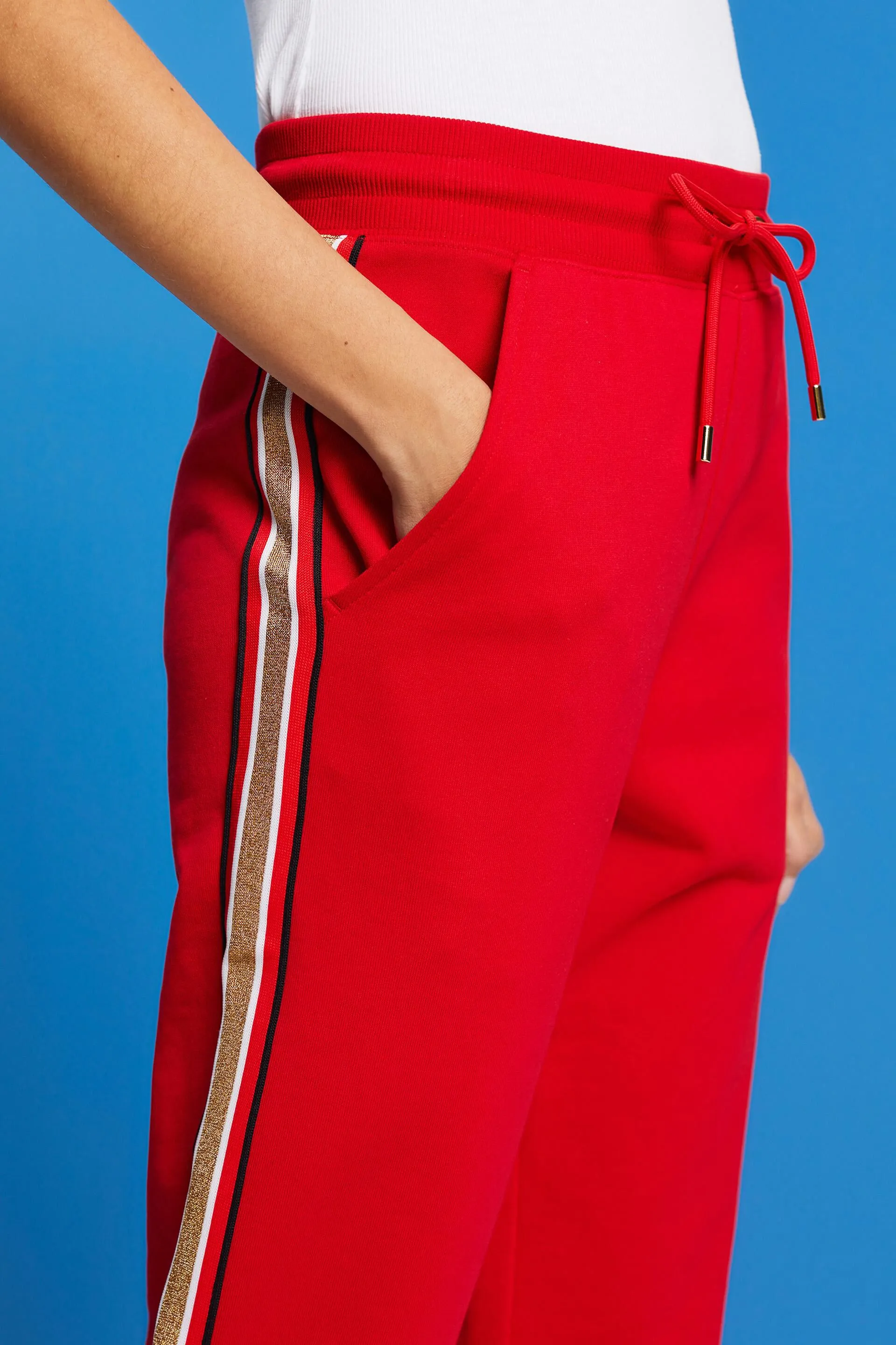 Pantaloni sportivi a righe in cotone