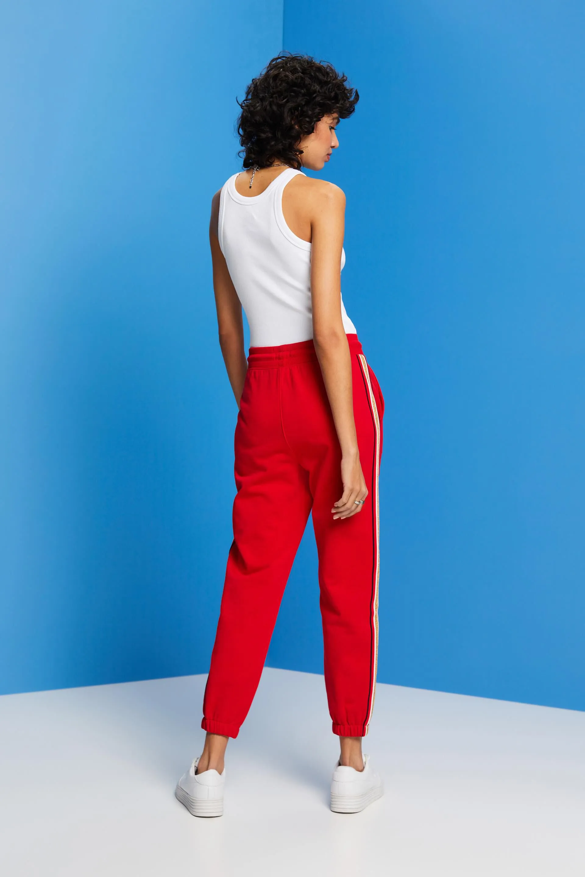 Pantaloni sportivi a righe in cotone