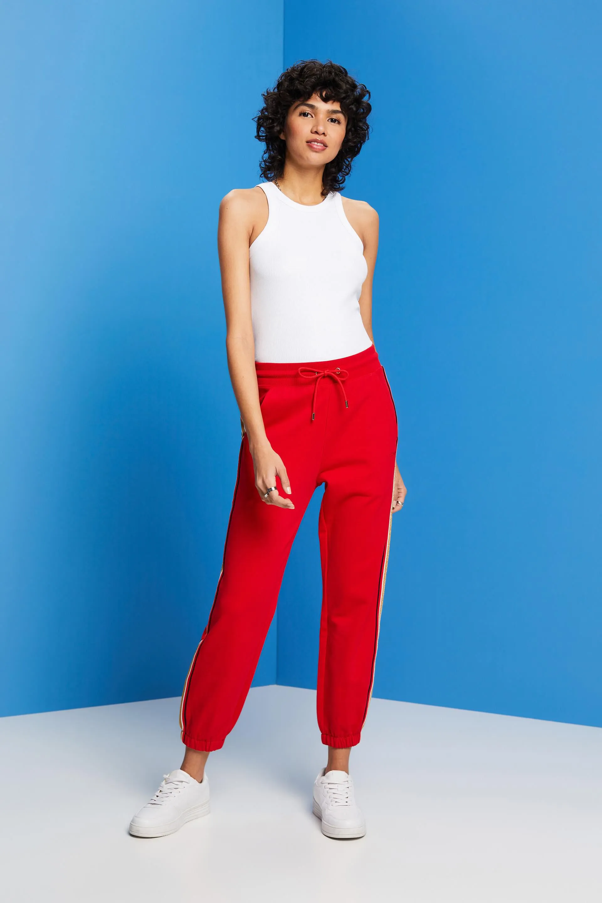 Pantaloni sportivi a righe in cotone