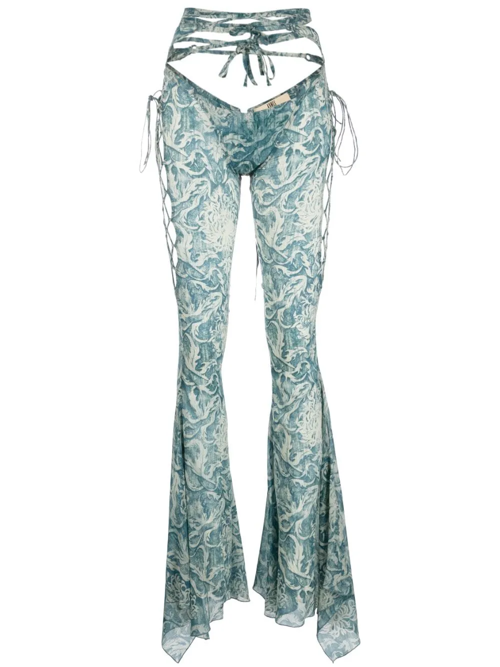 Pantaloni svasati glimmer in azzurro - donna