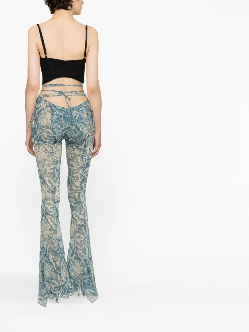 Pantaloni svasati glimmer in azzurro - donna