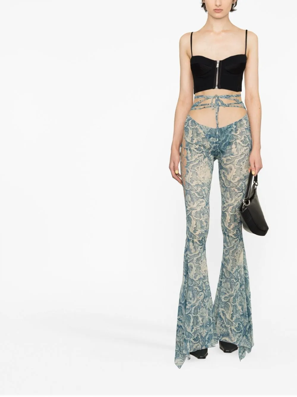 Pantaloni svasati glimmer in azzurro - donna