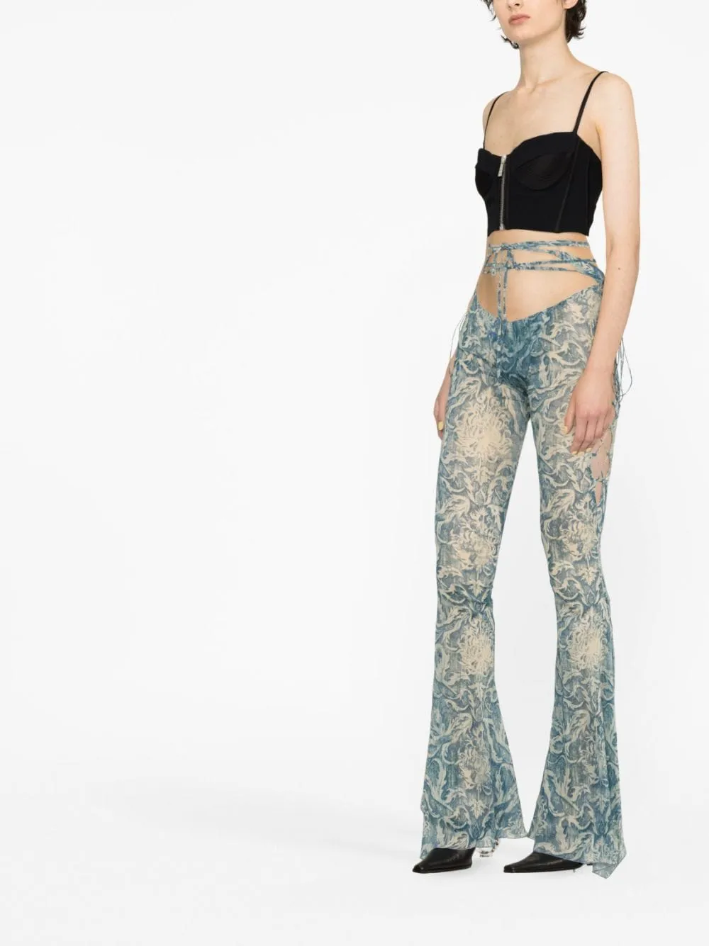 Pantaloni svasati glimmer in azzurro - donna