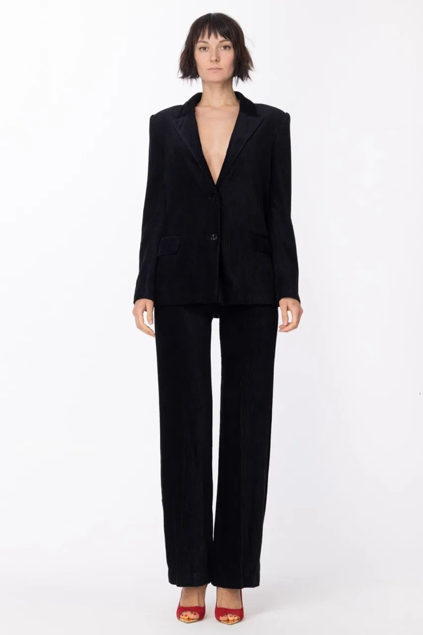 Pantaloni Veronique in ciniglia Black