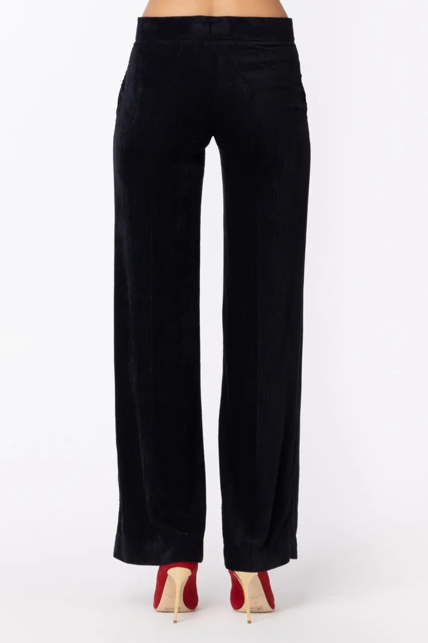 Pantaloni Veronique in ciniglia Black