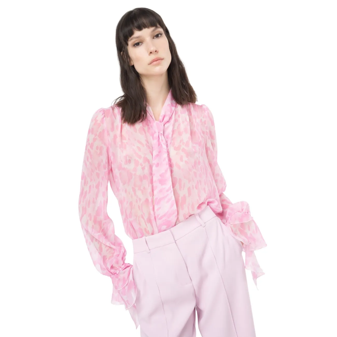 Pinko pantaloni palazzo rosa