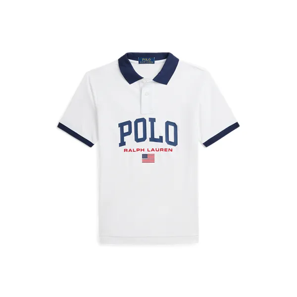 Polo in jersey pesante con logo