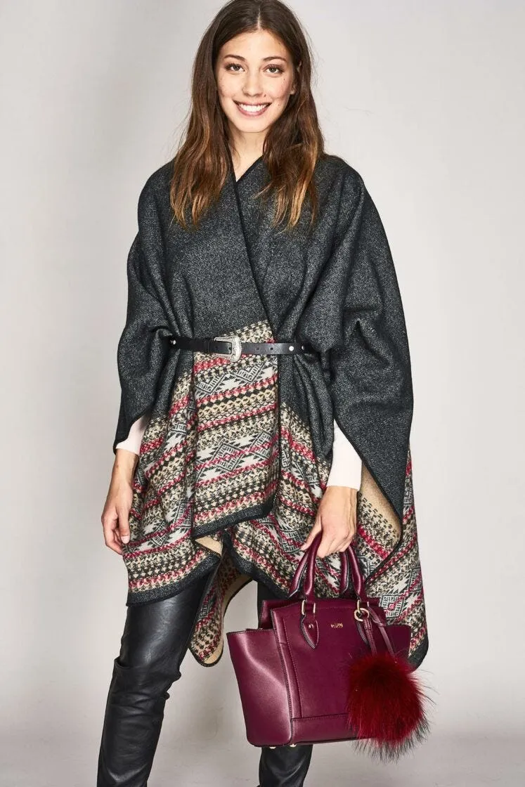 Poncho Con Jacqurd Fondo