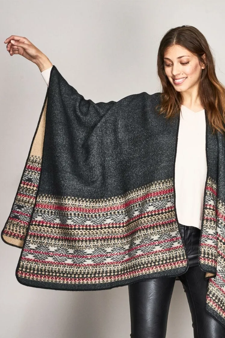 Poncho Con Jacqurd Fondo
