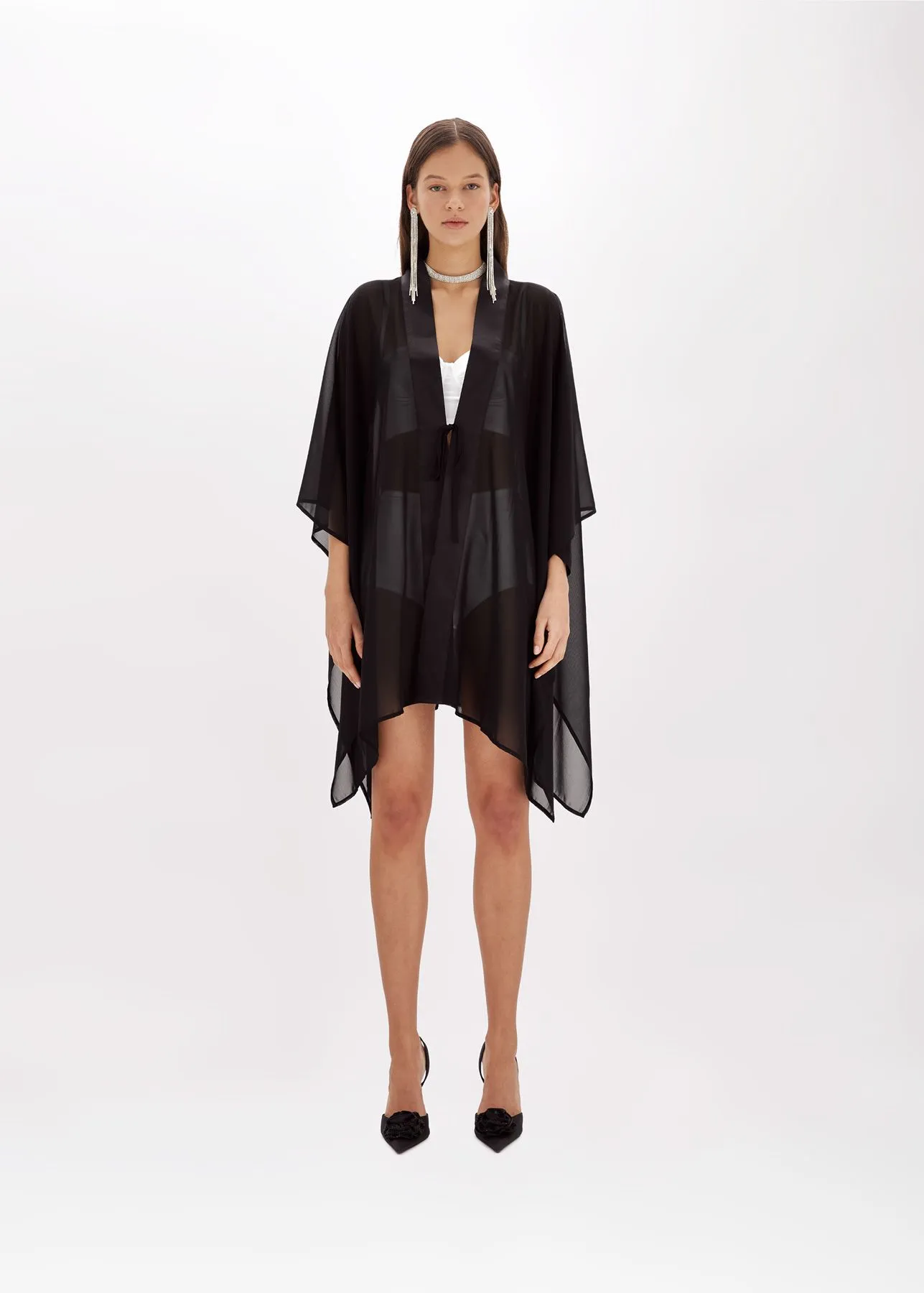Poncho in chiffon blugirl