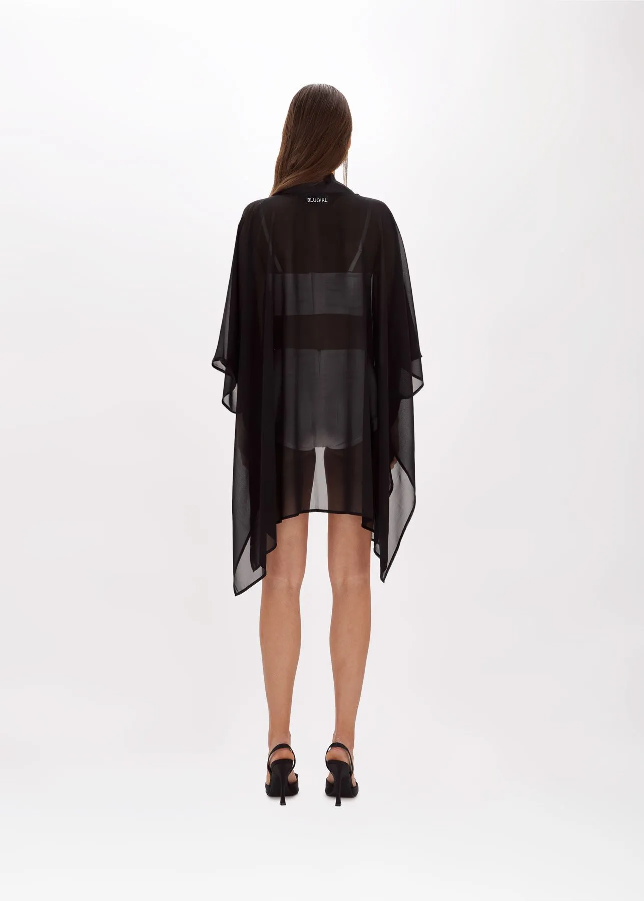 Poncho in chiffon blugirl