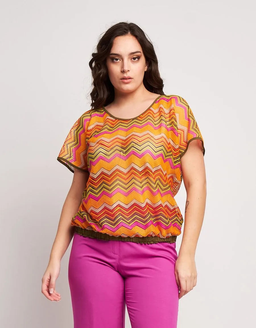 Poncho in rete multicolor