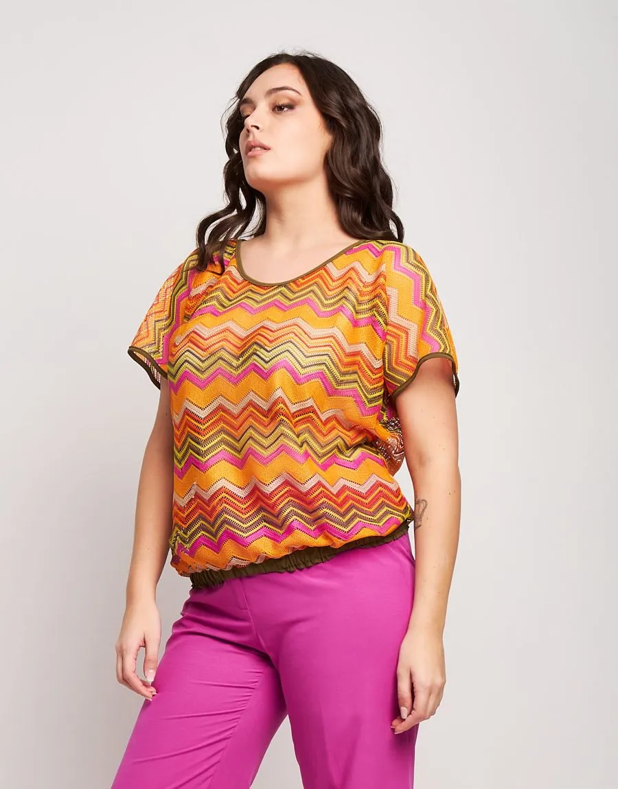 Poncho in rete multicolor