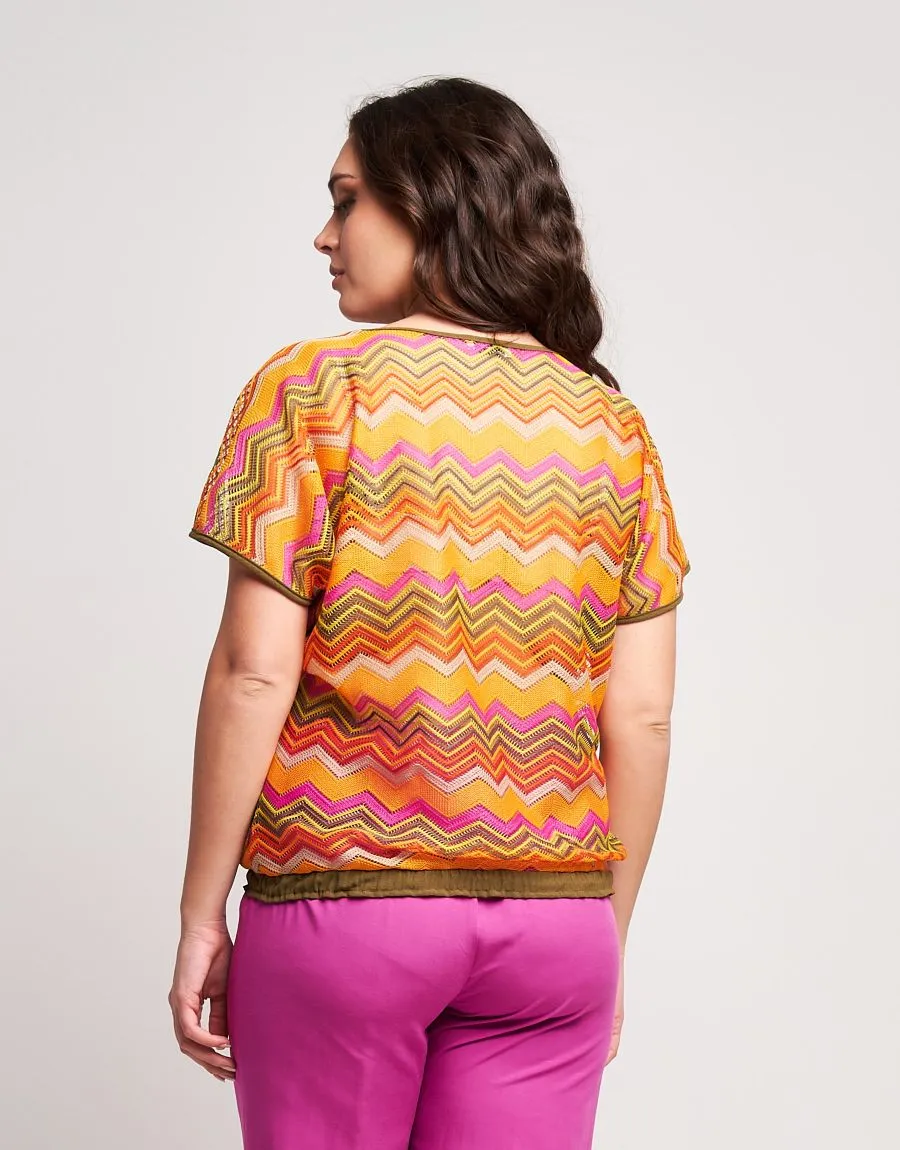 Poncho in rete multicolor