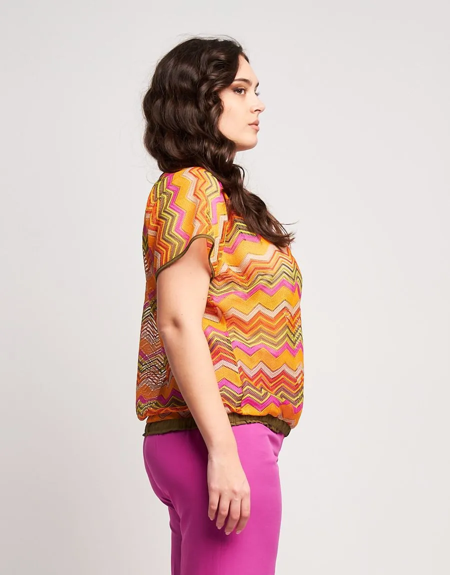 Poncho in rete multicolor