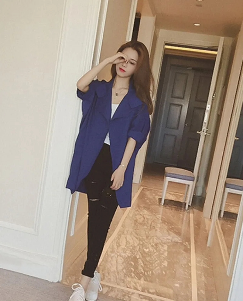 Primavera Autumnwomen Trench Cappotto Casual Donna Cardigan Cappotto antivento Donna Trench lungo Giacca a vento Outwear Cappott