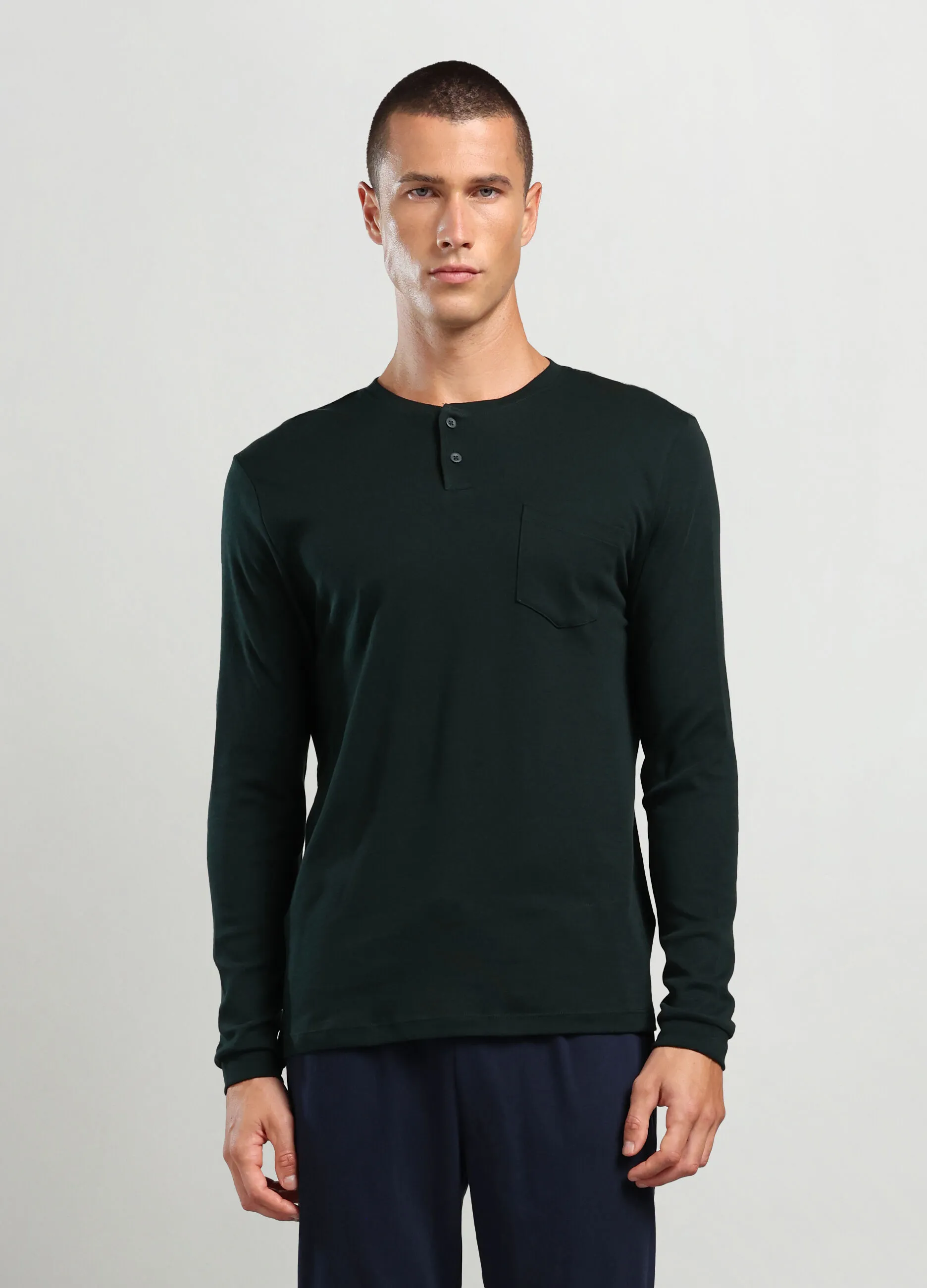 PRIVACY  Maglia collo a serafino in puro cotone uomo