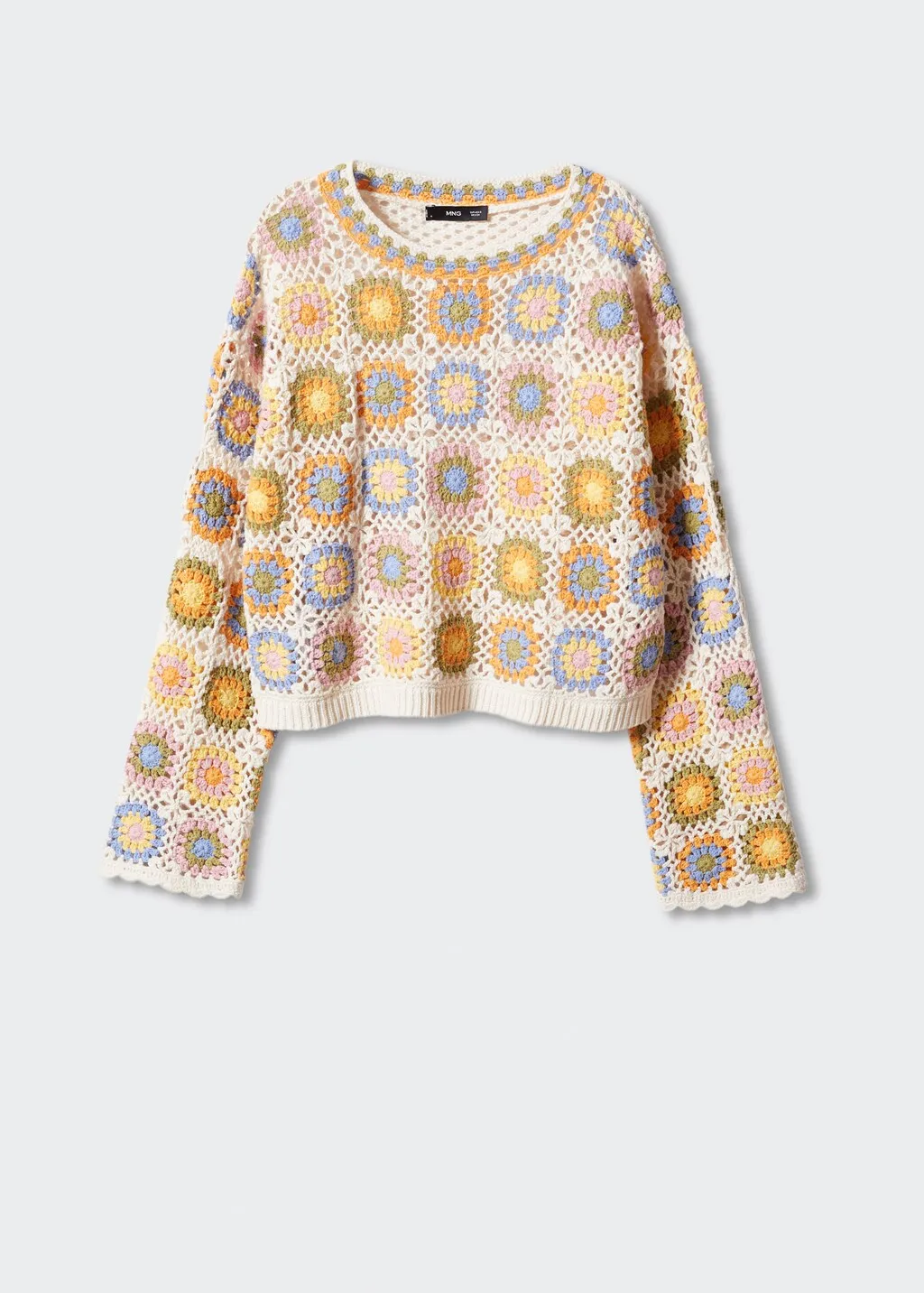 Pullover crochet maniche scampanate