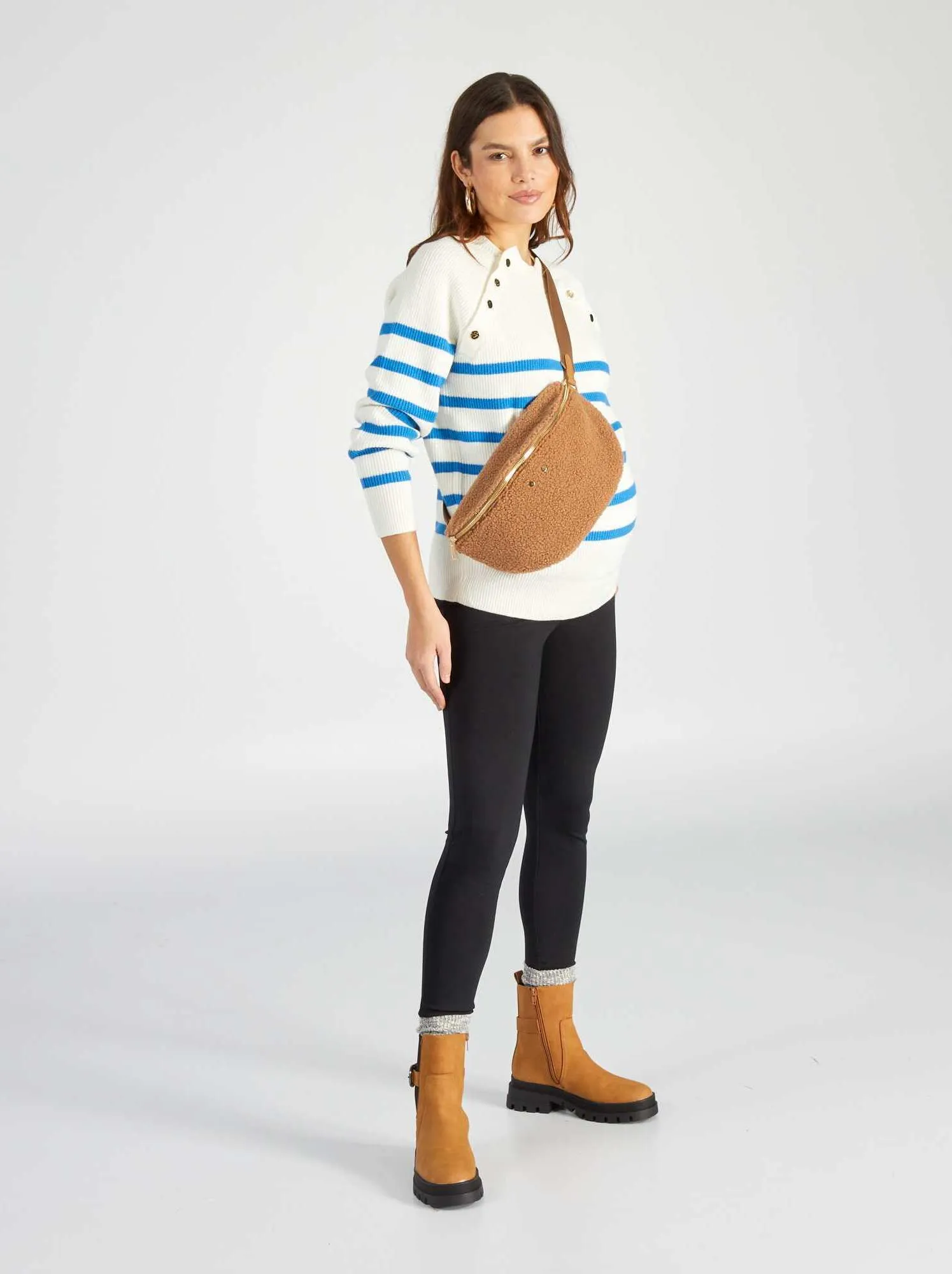 Pullover da allattamento alla marinara - BIANCO
