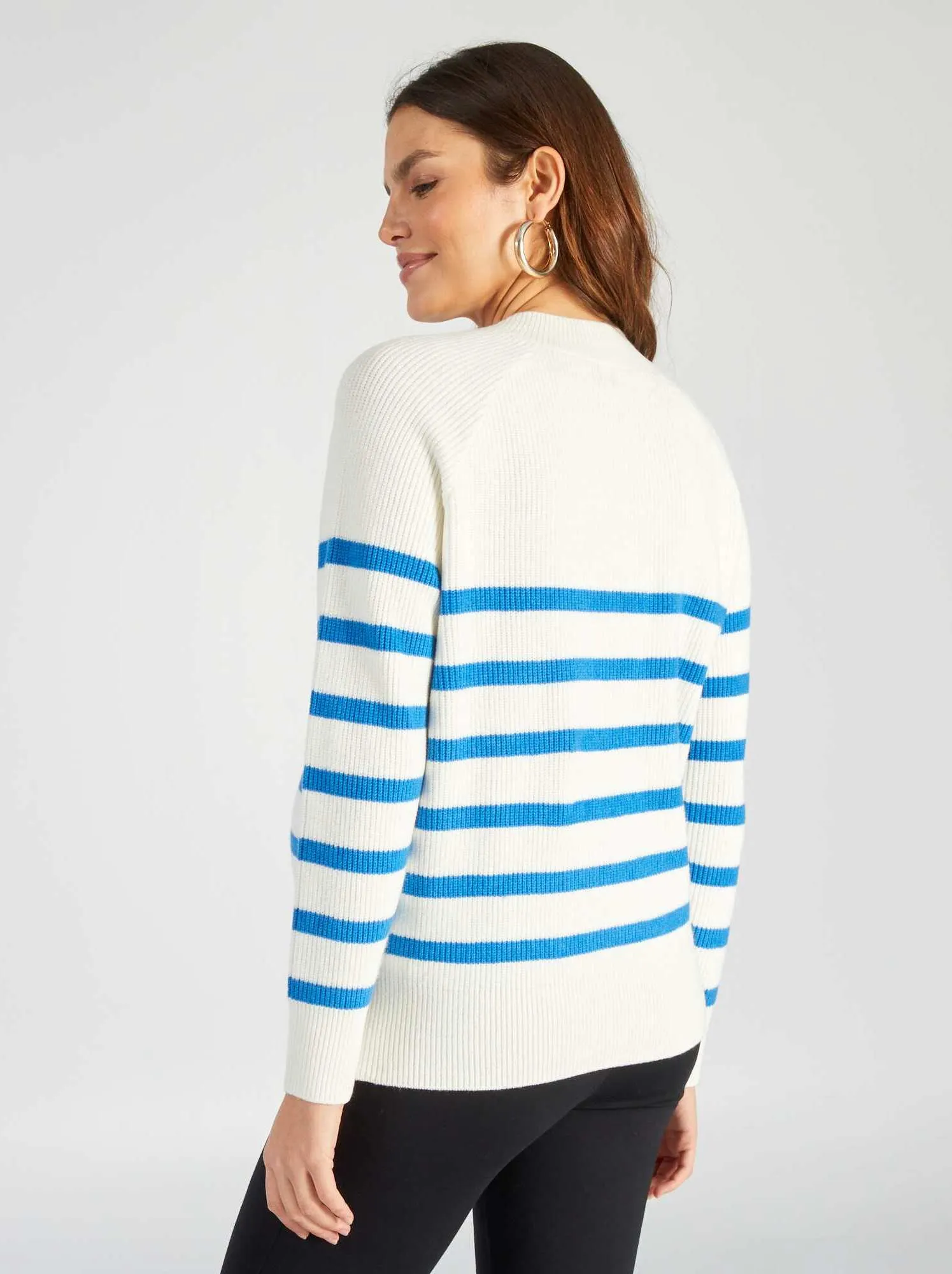 Pullover da allattamento alla marinara - BIANCO