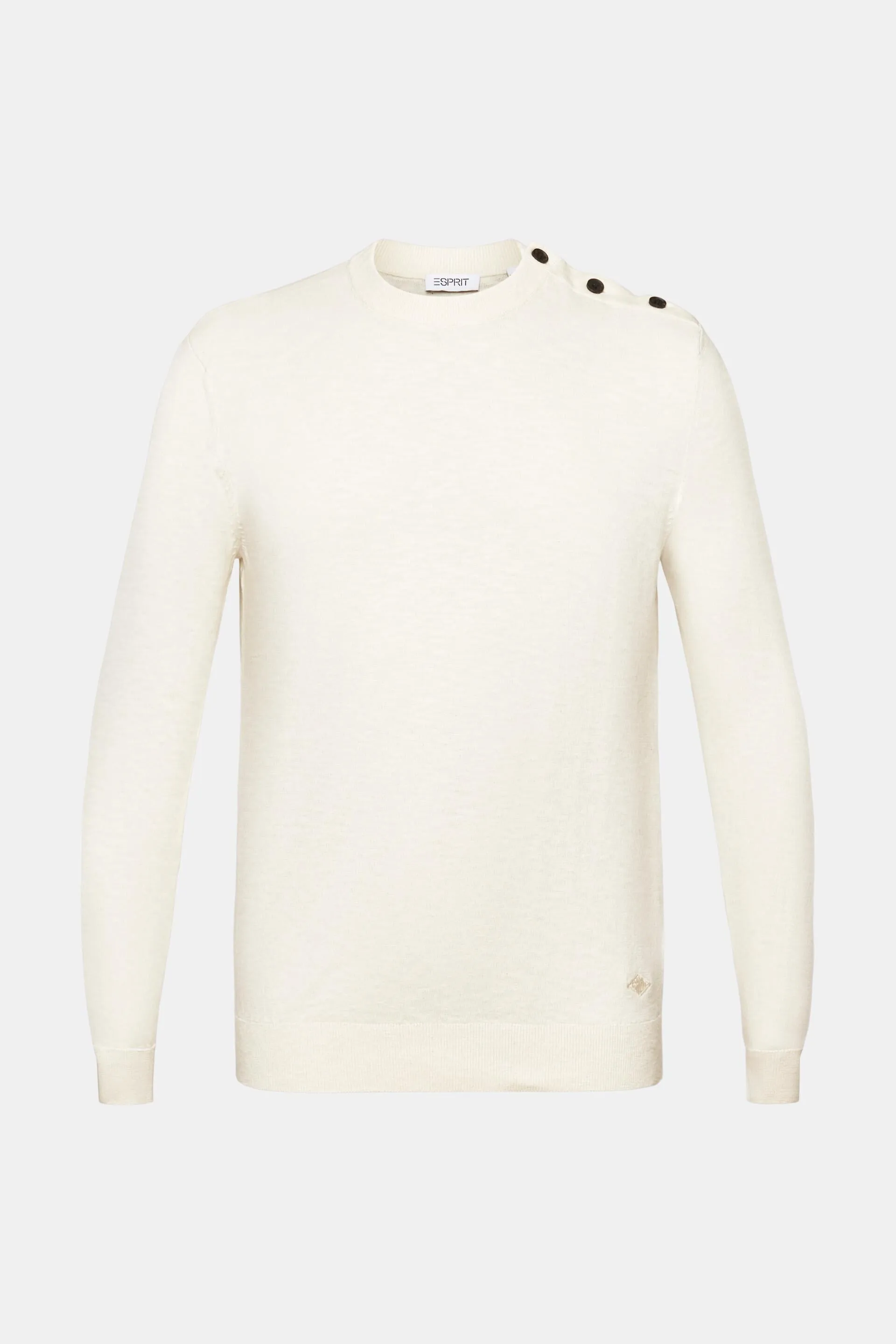Pullover girocollo in cotone e lino