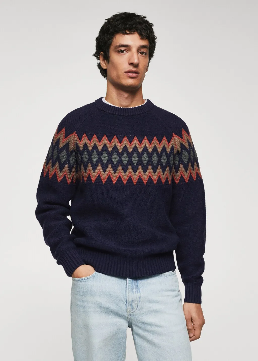 Pullover jacquard geometrico