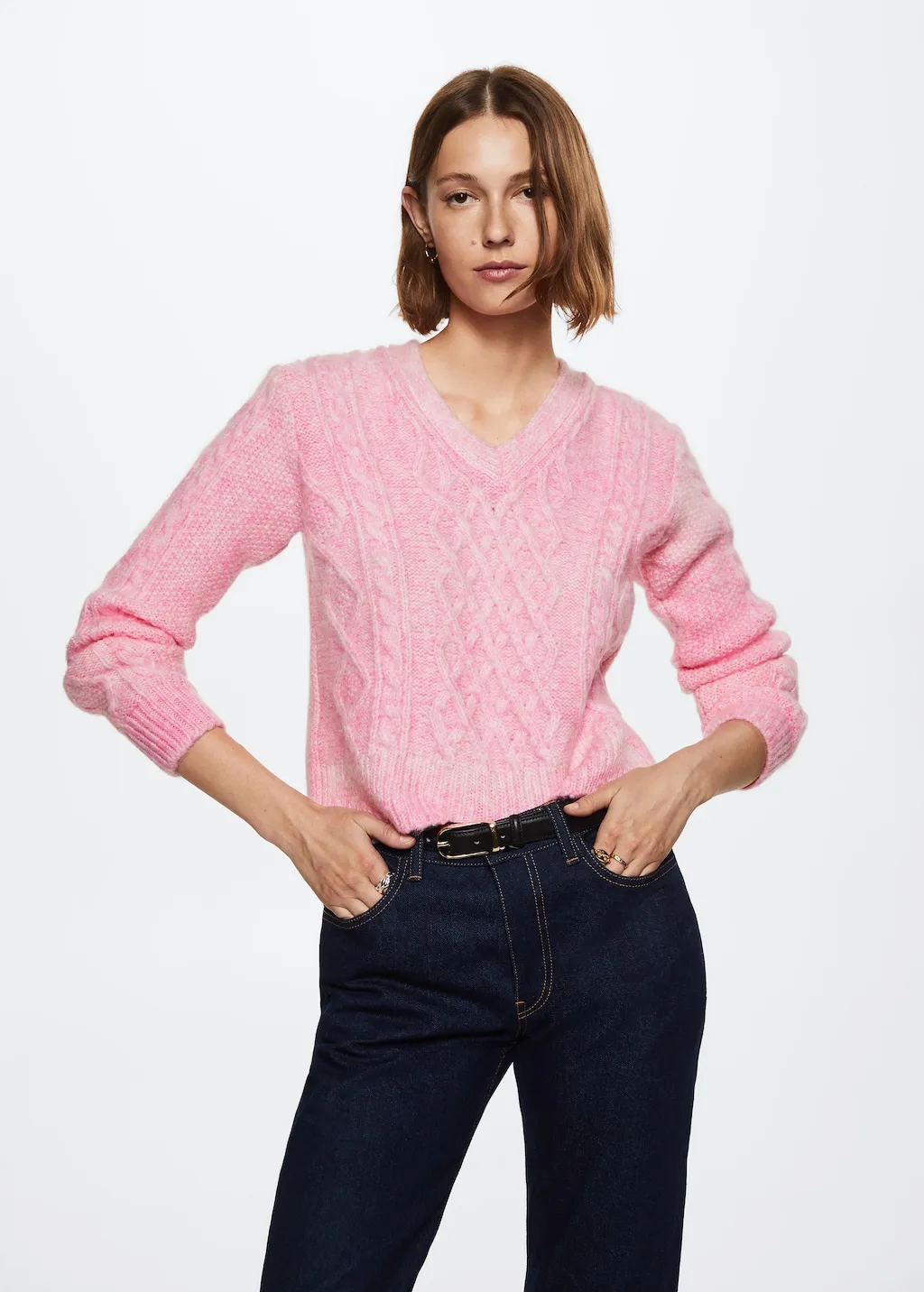 Pullover maglia intrecciato