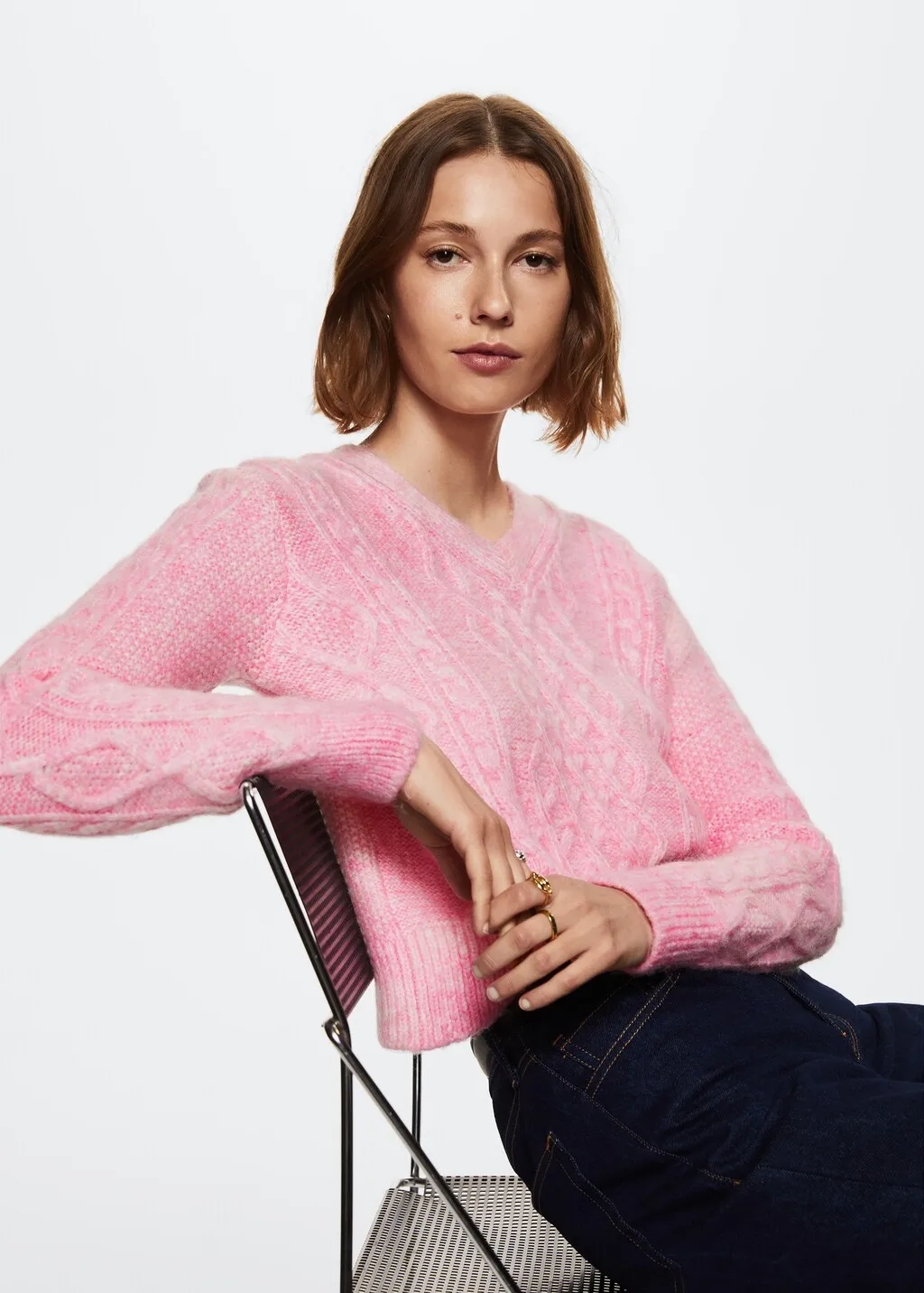 Pullover maglia intrecciato