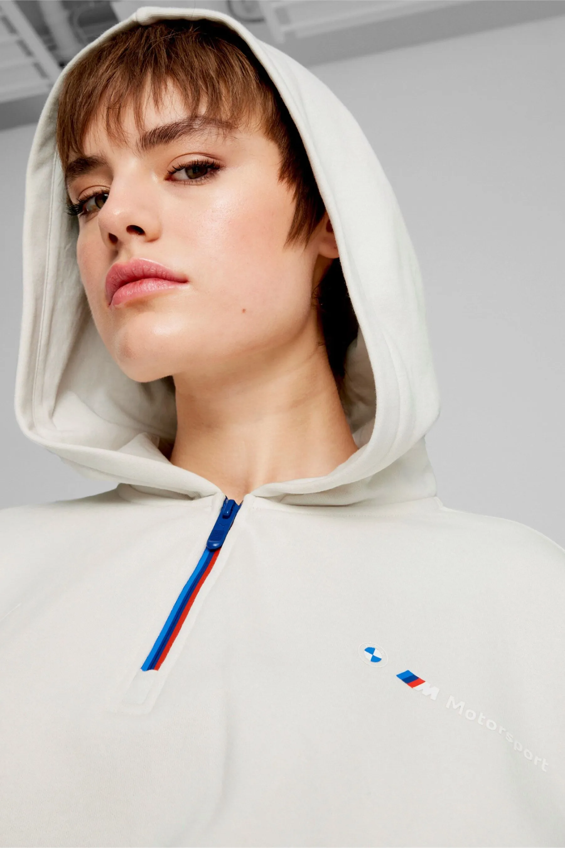 Puma Donna BMW M Motorsport ESS+ Felpa con cappuccio e mezza zip    