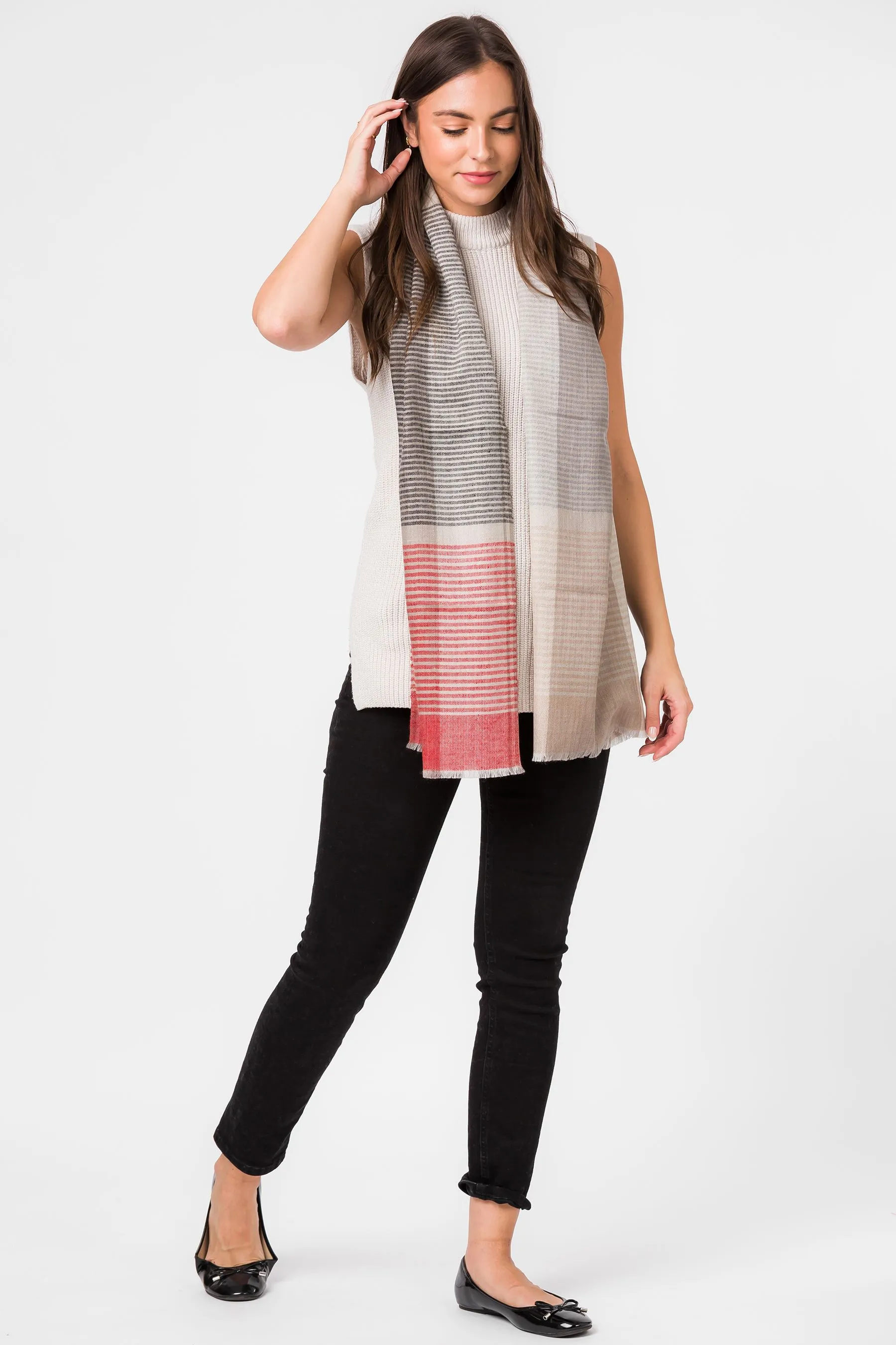 Pure Luxuries London Grigio - Neptune - Pashmina in cachemire e lana merino Sciarpa