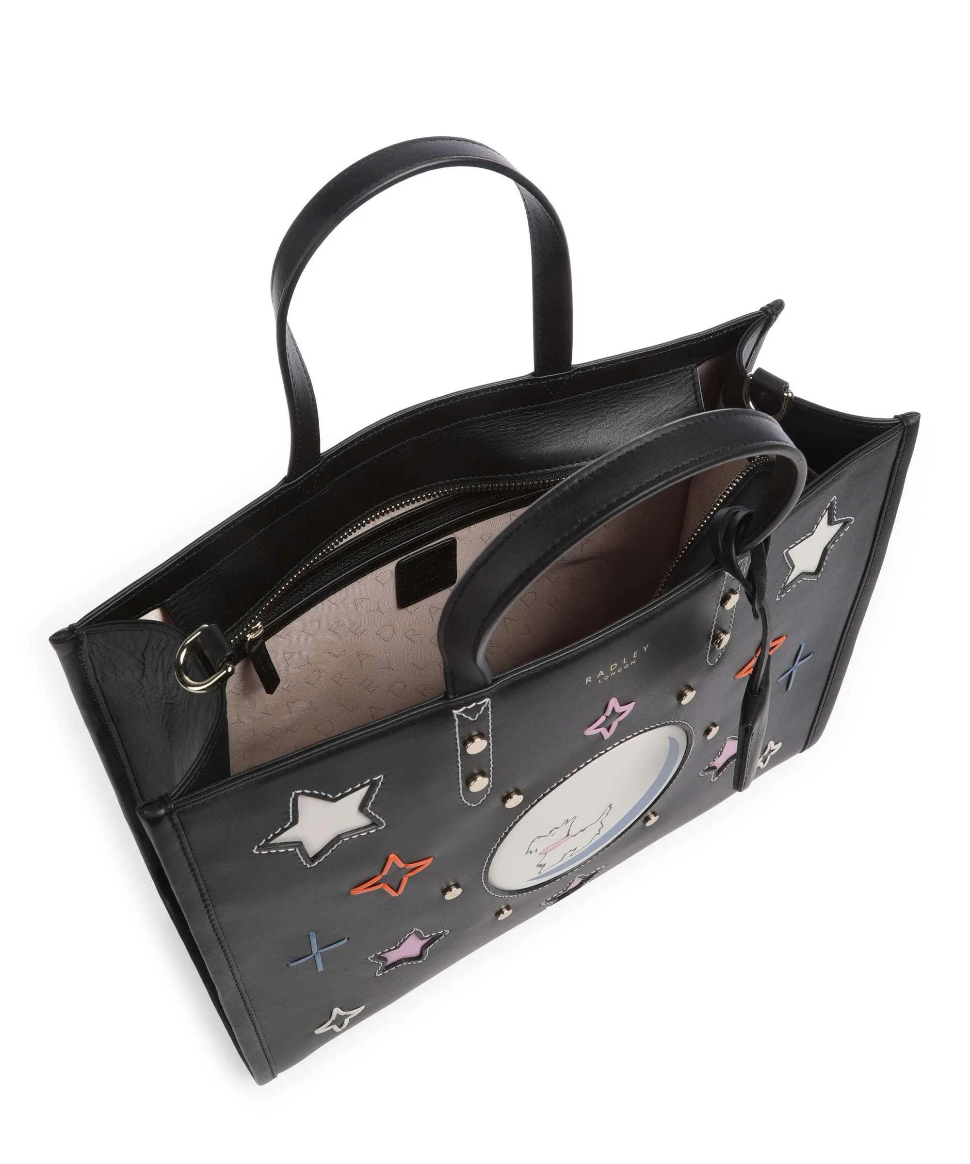  Radley London To the Moon Borsa shopper pelle a grana fine nero  