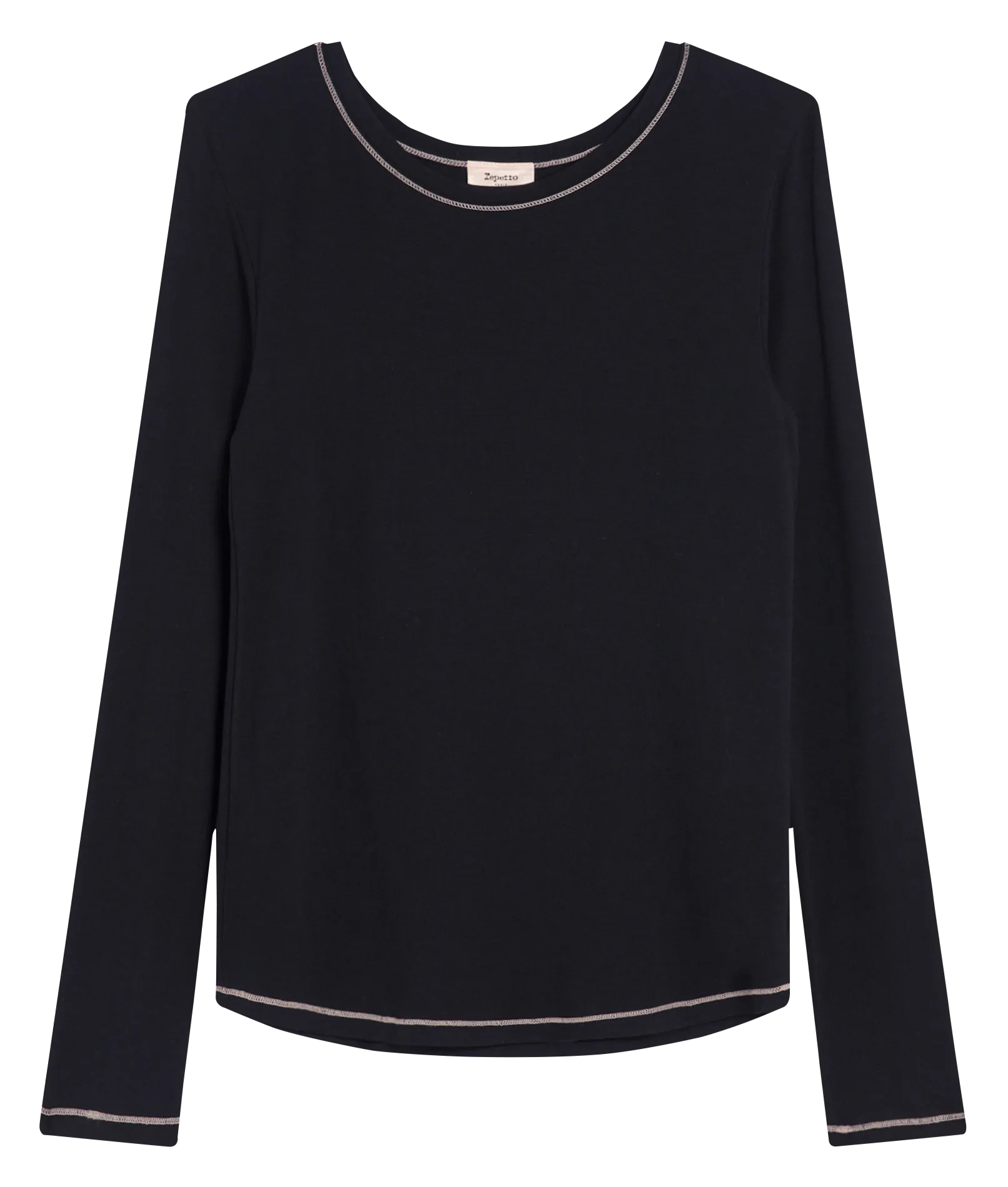  REPETTO   T-shirt con scollo tondo in maglia jersey | Nero