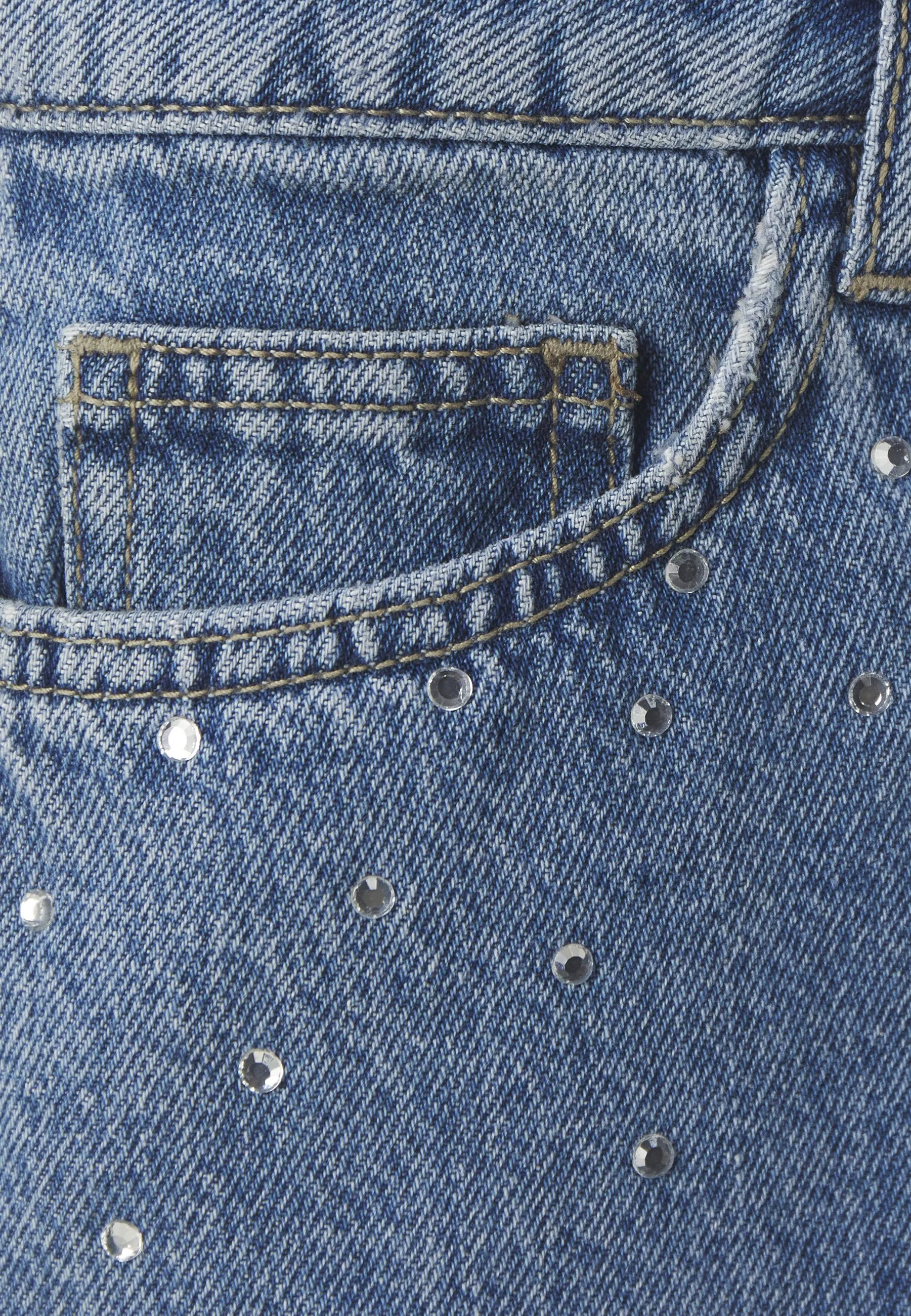 RHINESTONE - Shorts di jeans