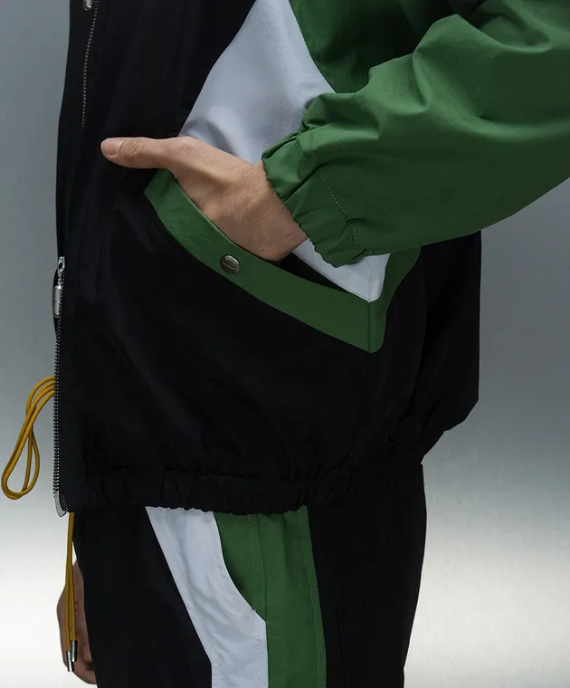 Rhude Giacca a vento nera con inserti a contrasto RHPS24JA03005134