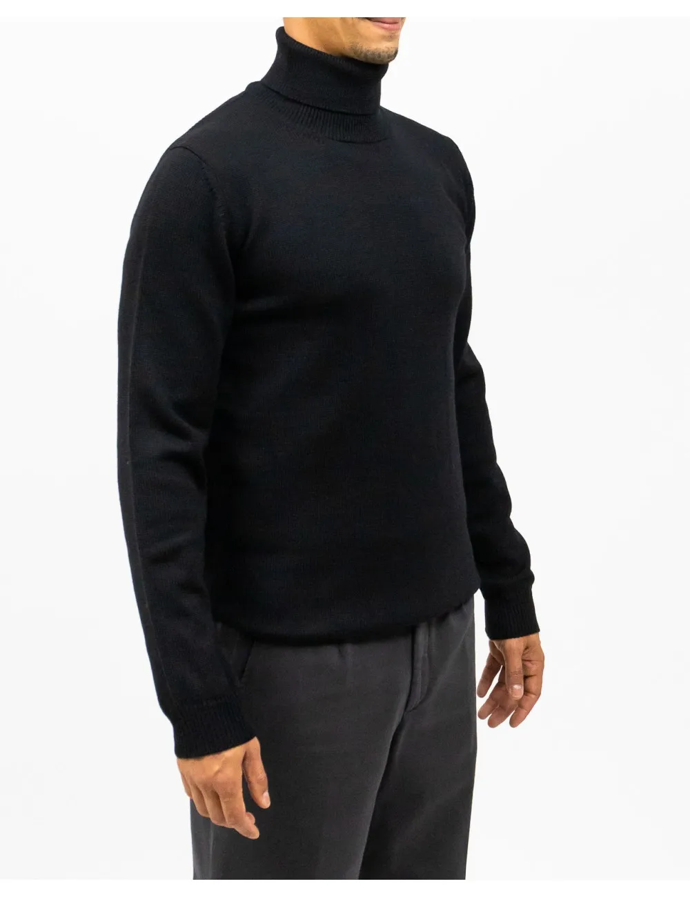 Roberto Collina - Maglia Dolcevita Nera Uomo