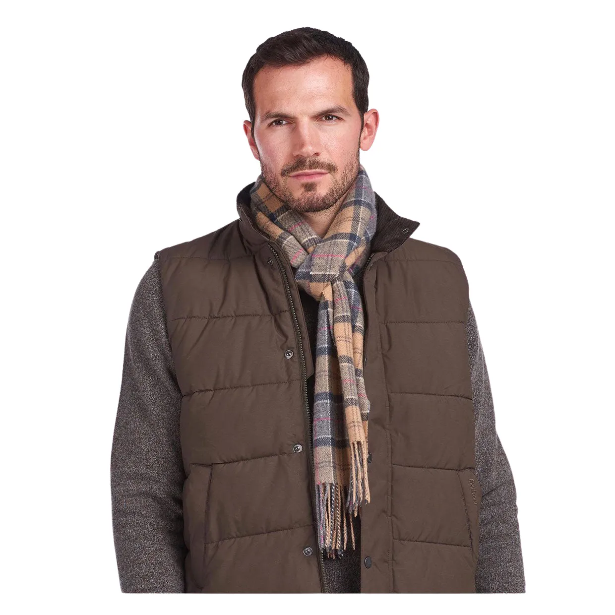 Sciarpa Barbour Lana D'Agnello Tartan Beige / Grigio