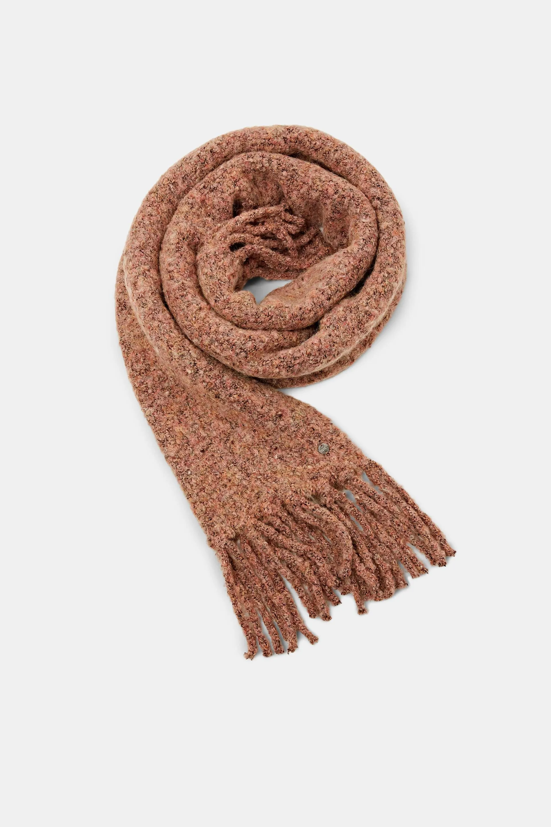 Sciarpa bouclé con frange effetto coriandoli