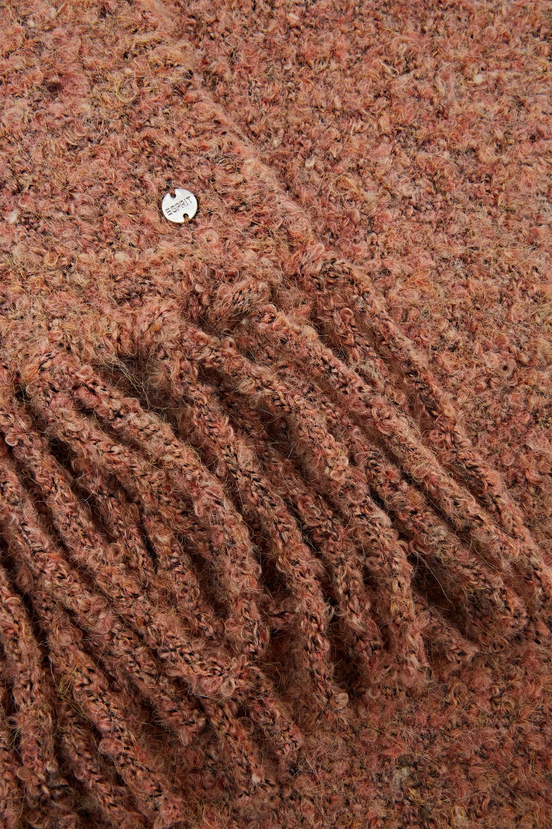 Sciarpa bouclé con frange effetto coriandoli
