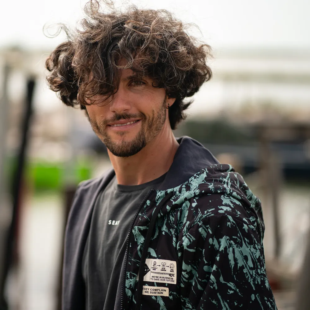 Seay  ---------    ------------Giacca a Vento Reversibile con Cappuccio Nera Pacific