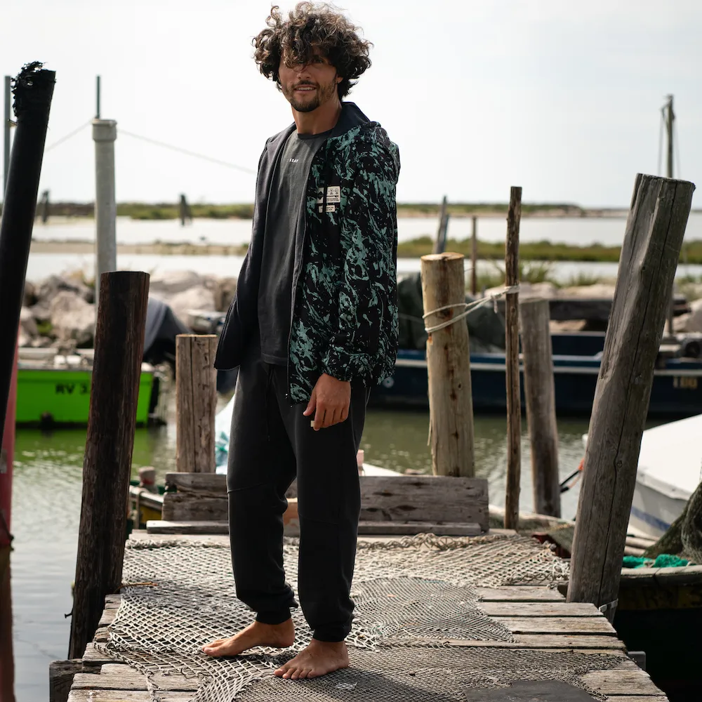 Seay  ---------    ------------Giacca a Vento Reversibile con Cappuccio Nera Pacific