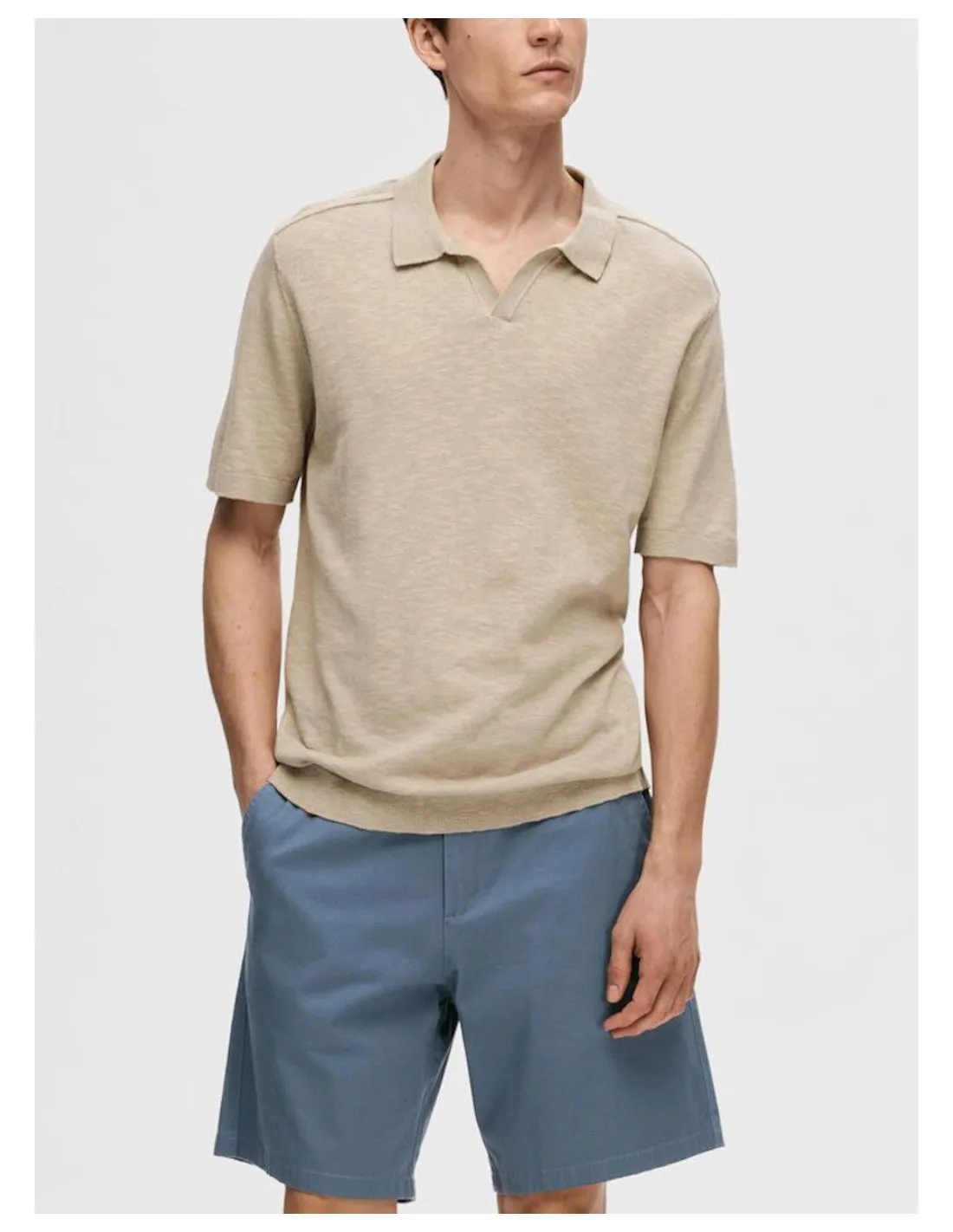 SELECTED PULLOVER UOMO SLHBERG LINEN SS KNIT OPEN