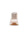 Sneakers Voile Blanche FLOWEE 02 in camoscio e nylon bianco e rosa